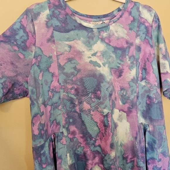 LOGO by Lori Goldstein Tie dye High low midi dress Size Large Petite - Picture 10 of 12